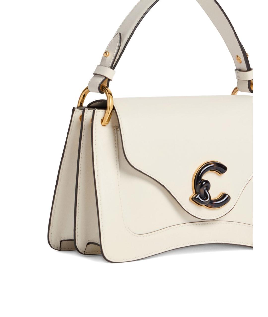 COCCINELLE Белая кожаная сумка с короткими ручками, фото 4