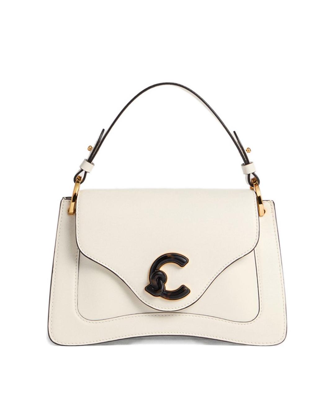 COCCINELLE Белая кожаная сумка с короткими ручками, фото 1