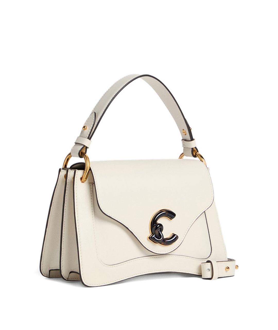 COCCINELLE Белая кожаная сумка с короткими ручками, фото 2