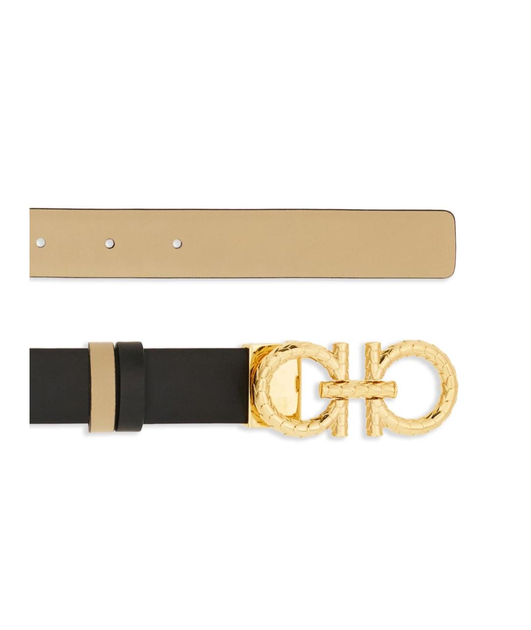 FERRAGAMO Черный кожаный ремень, фото 4