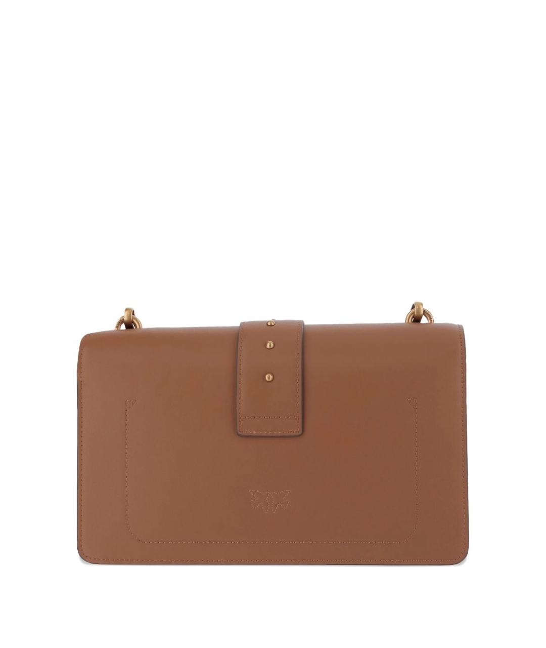 PINKO Коричневая кожаная сумка через плечо, фото 4