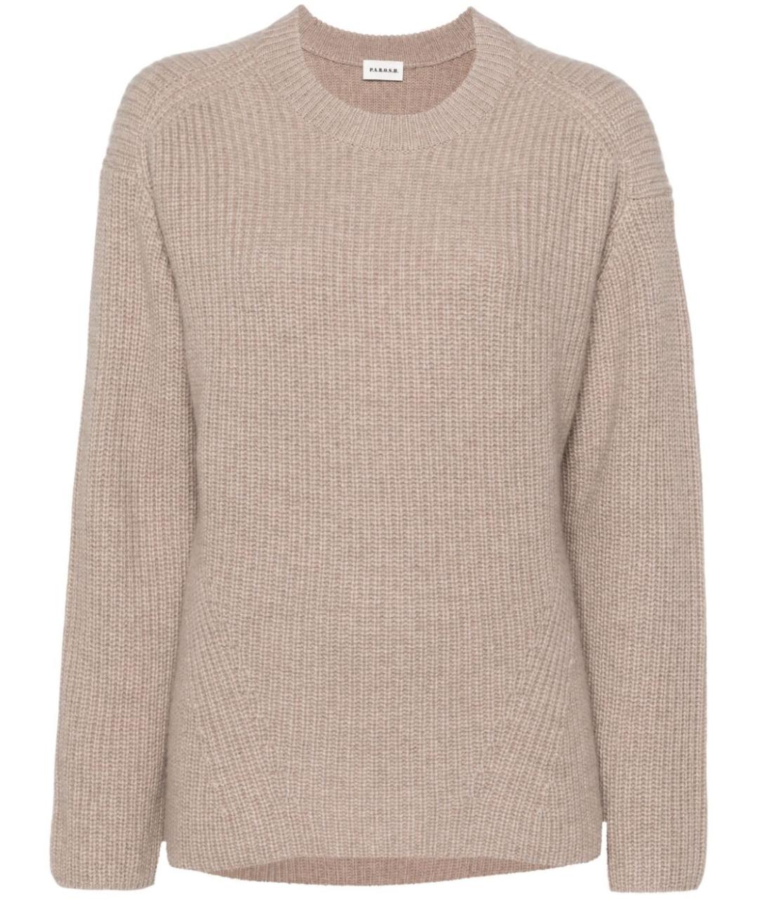 P.A.R.O.S.H. Бежевый шерстяной джемпер / свитер, фото 1