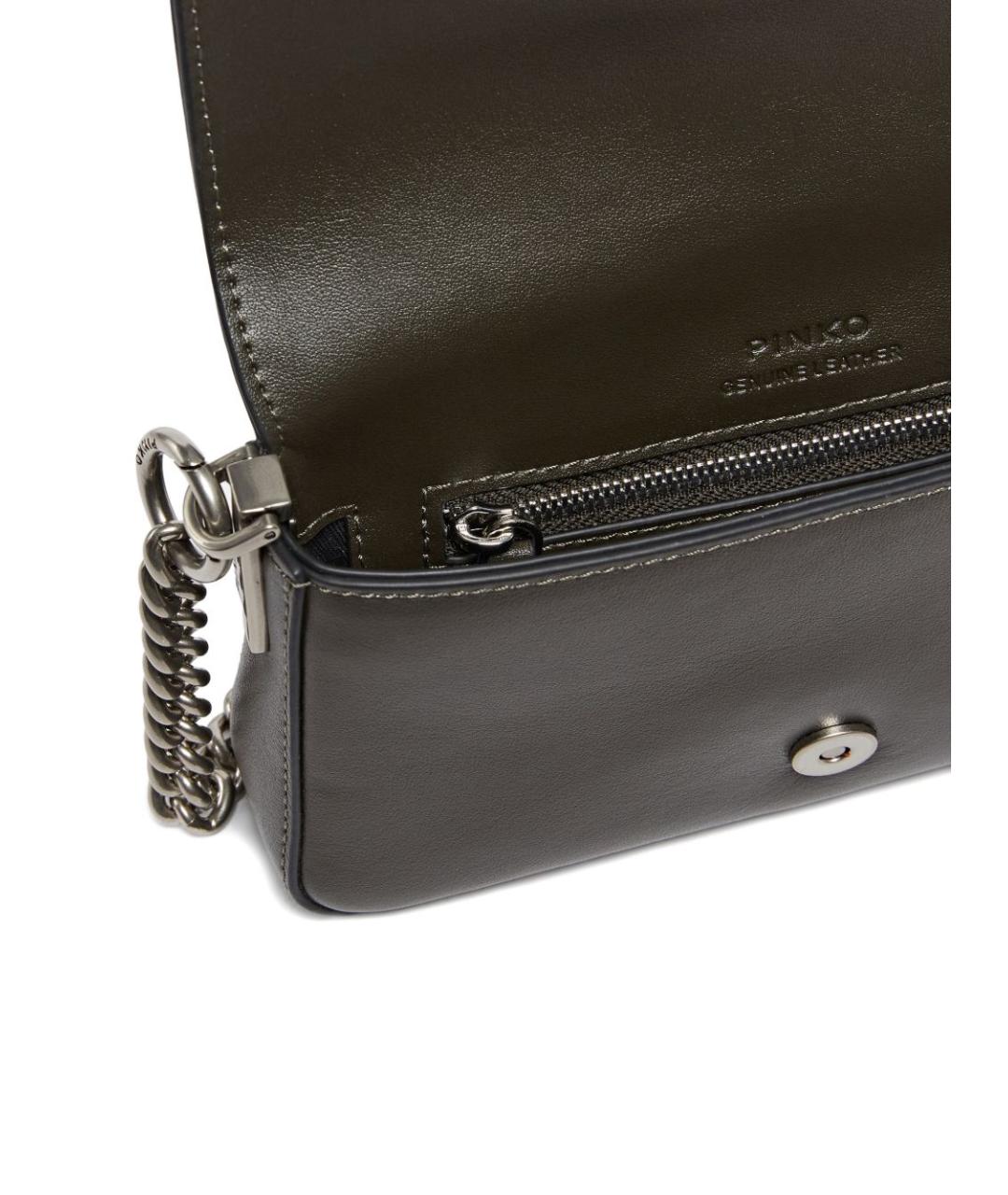 PINKO Черная кожаная сумка через плечо, фото 3