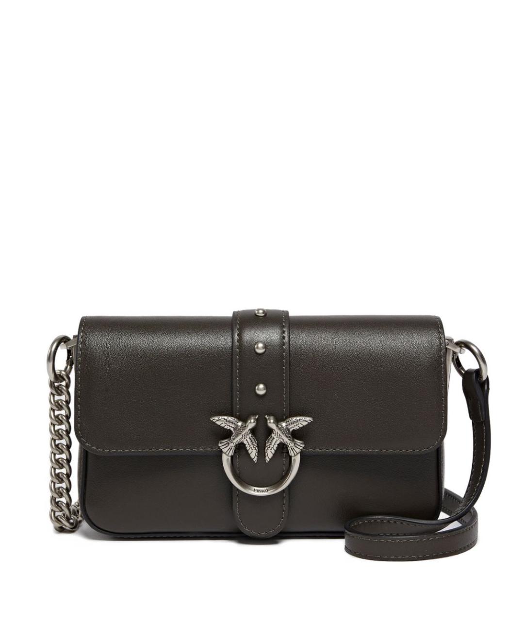 PINKO Черная кожаная сумка через плечо, фото 1