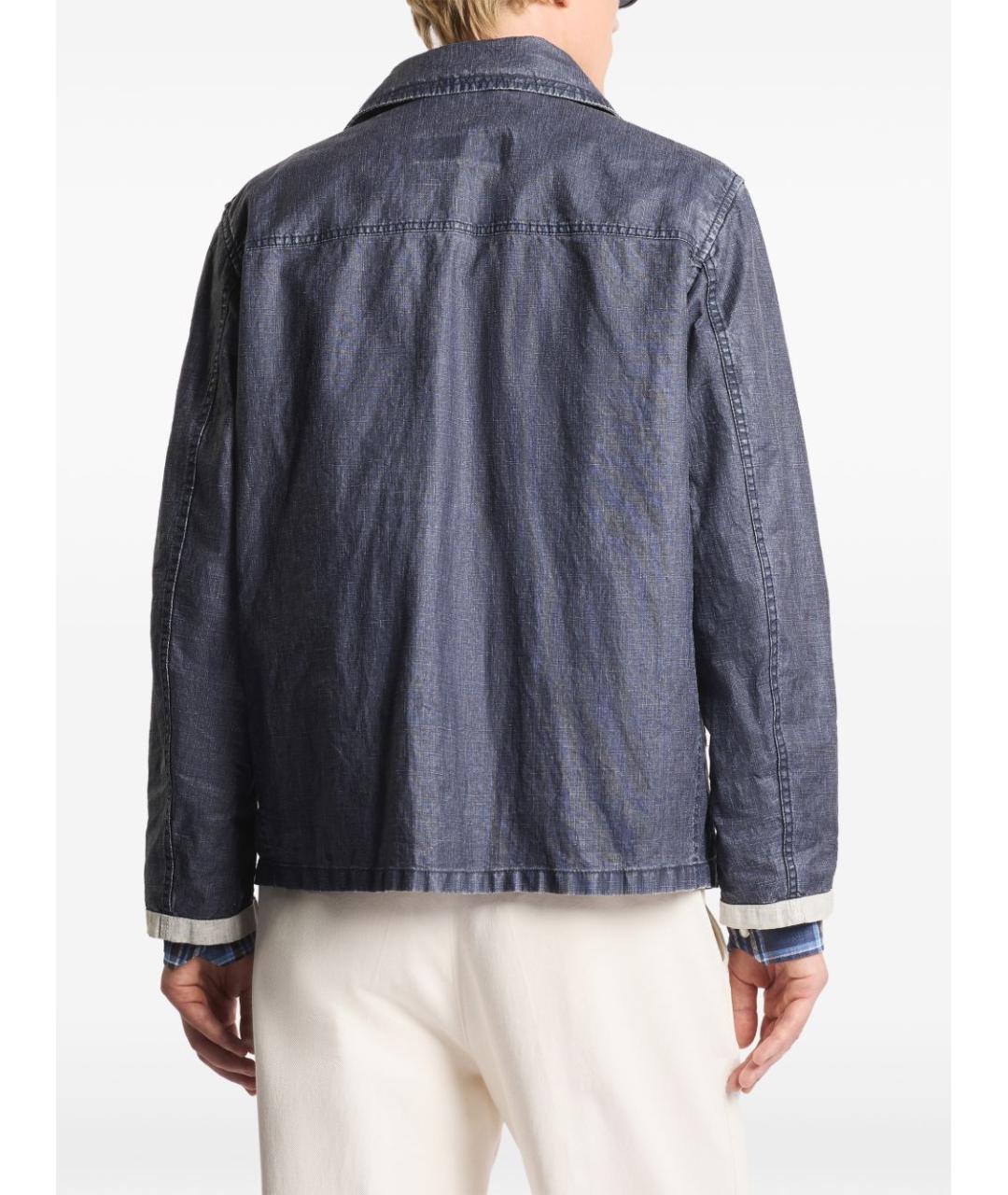 FAY Синяя льняная куртка, фото 5