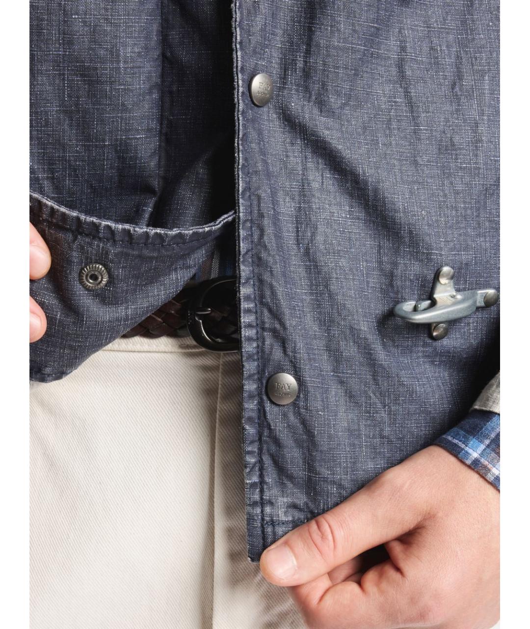 FAY Синяя льняная куртка, фото 4
