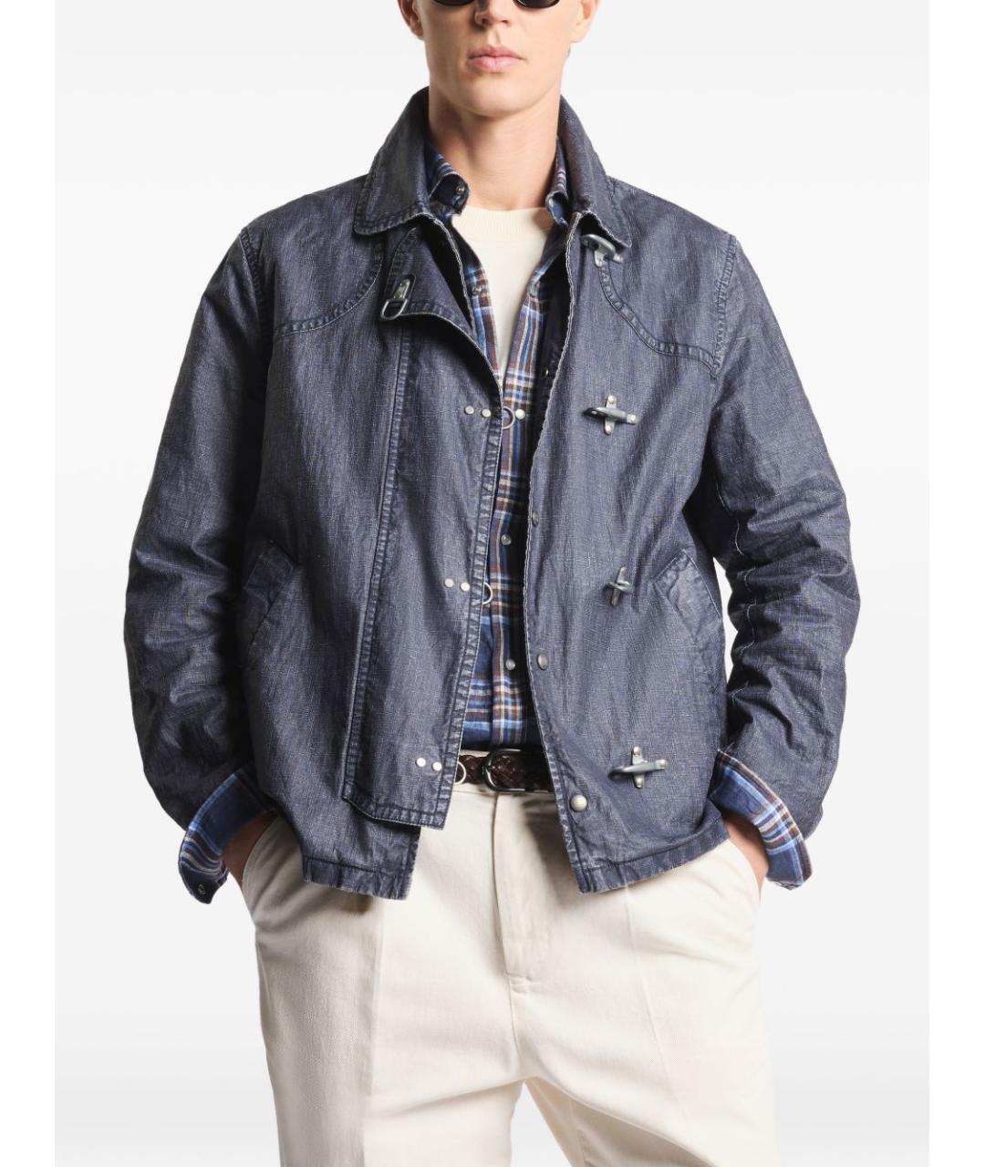 FAY Синяя льняная куртка, фото 2