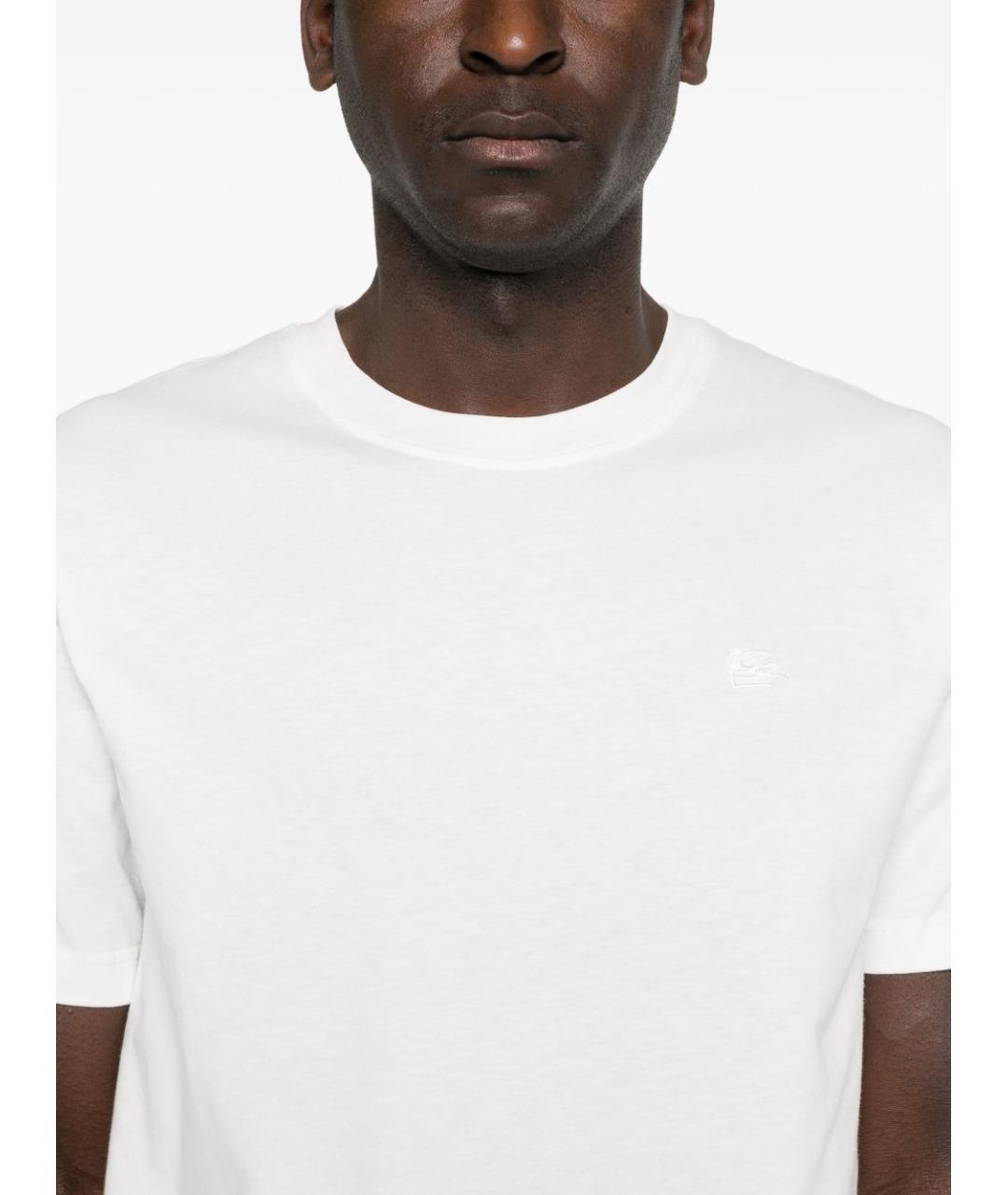 ETRO Белая хлопковая футболка, фото 4