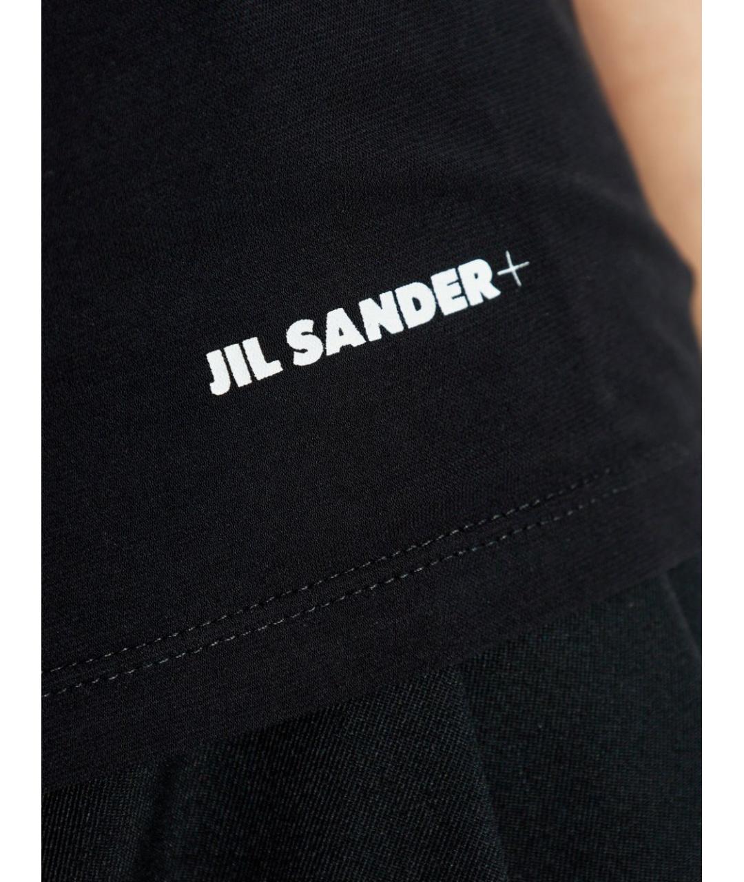 JIL SANDER Черная хлопковая футболка, фото 4