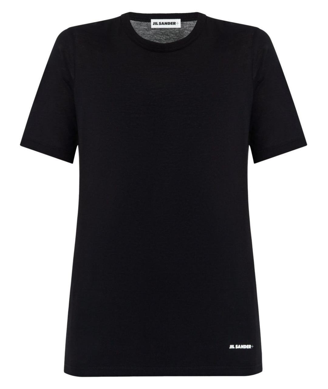 JIL SANDER Черная хлопковая футболка, фото 1