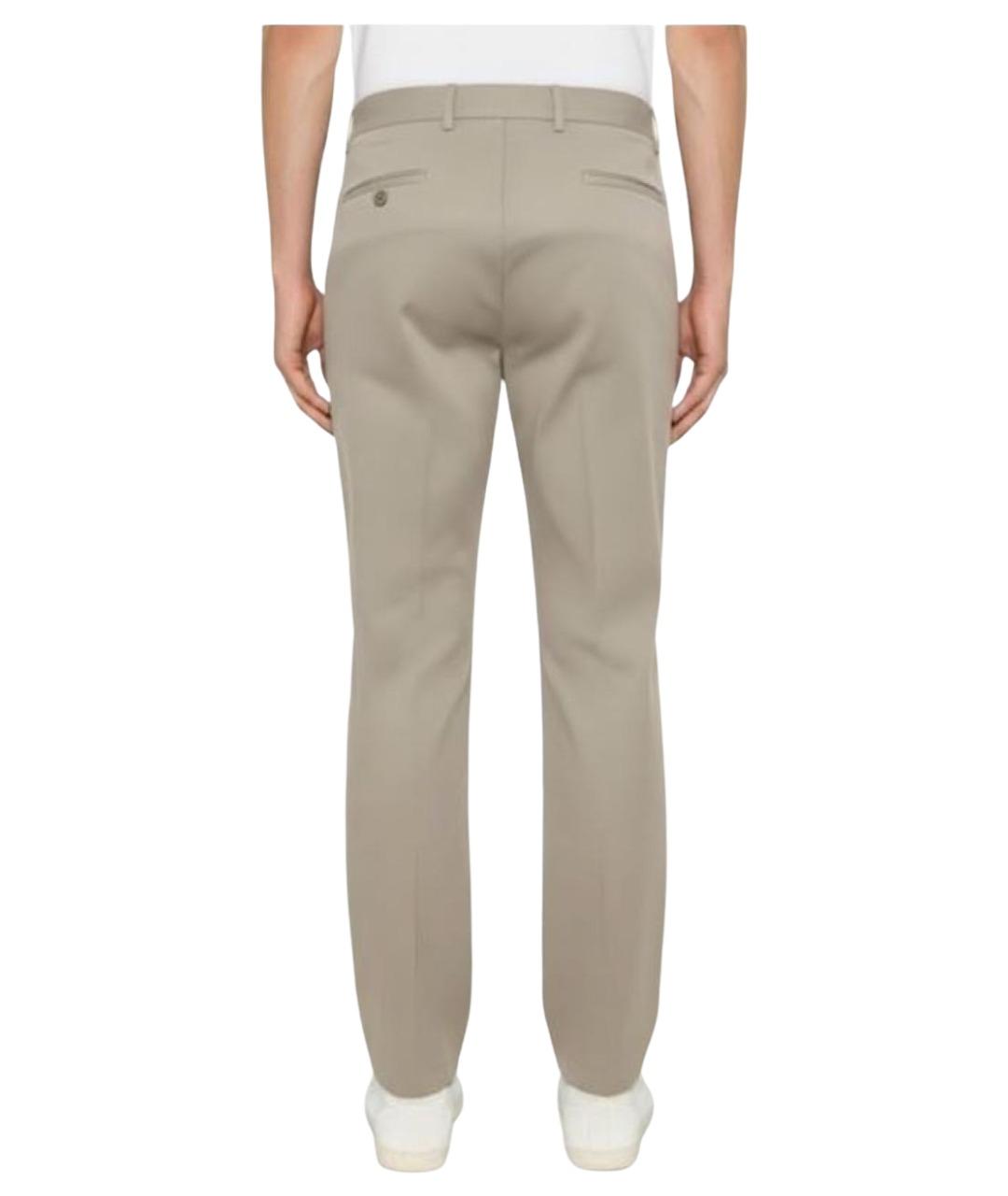 BRUNELLO CUCINELLI Бежевые хлопковые повседневные брюки, фото 2