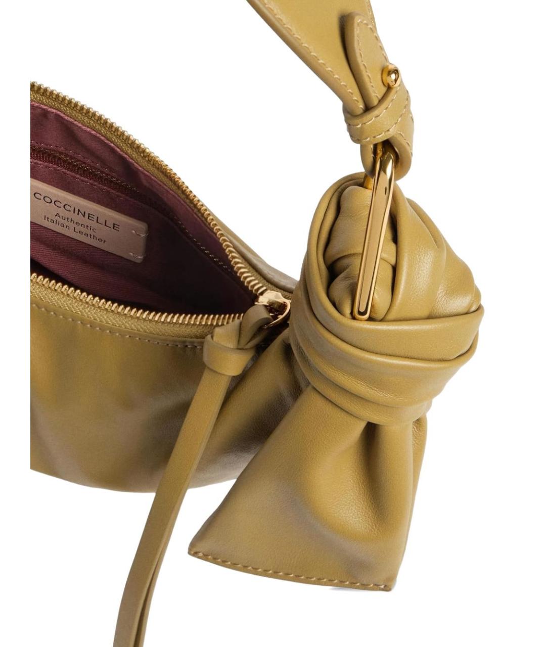 COCCINELLE Зеленая кожаная сумка тоут, фото 2