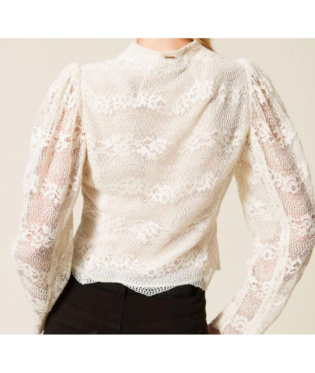 TWIN-SET Белая вискозная рубашка, фото 2