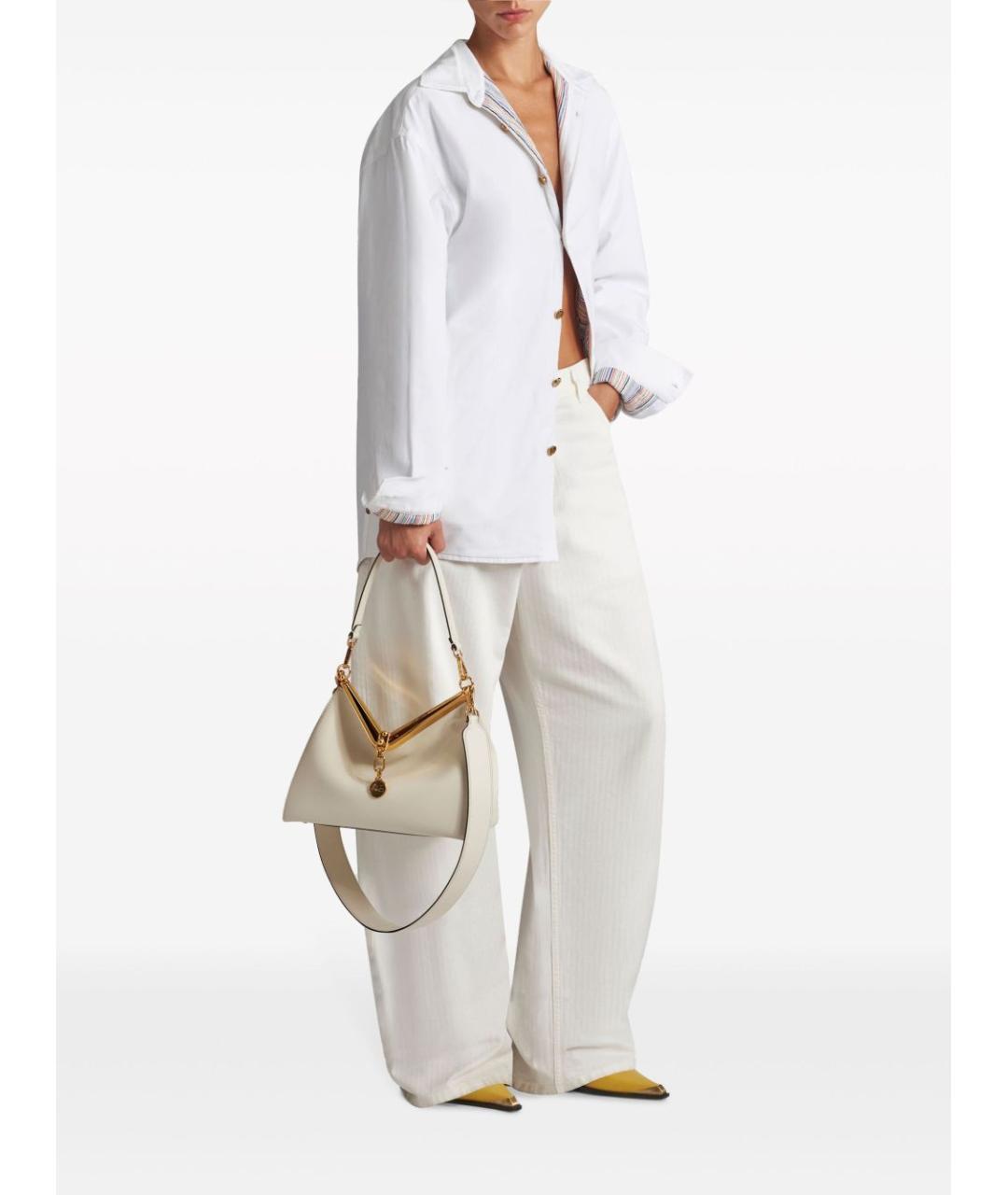 ETRO Белая кожаная сумка тоут, фото 5