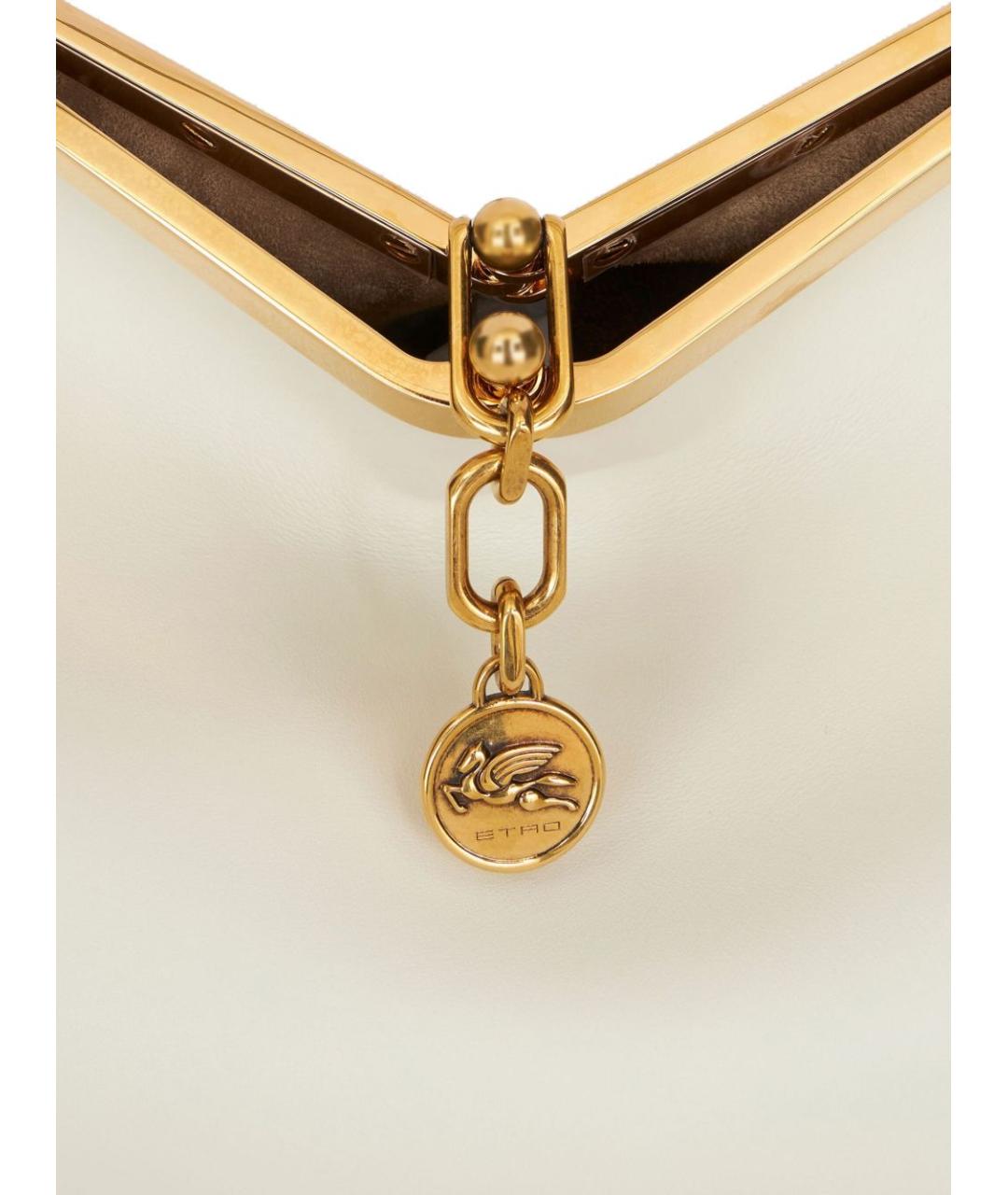 ETRO Белая кожаная сумка тоут, фото 6