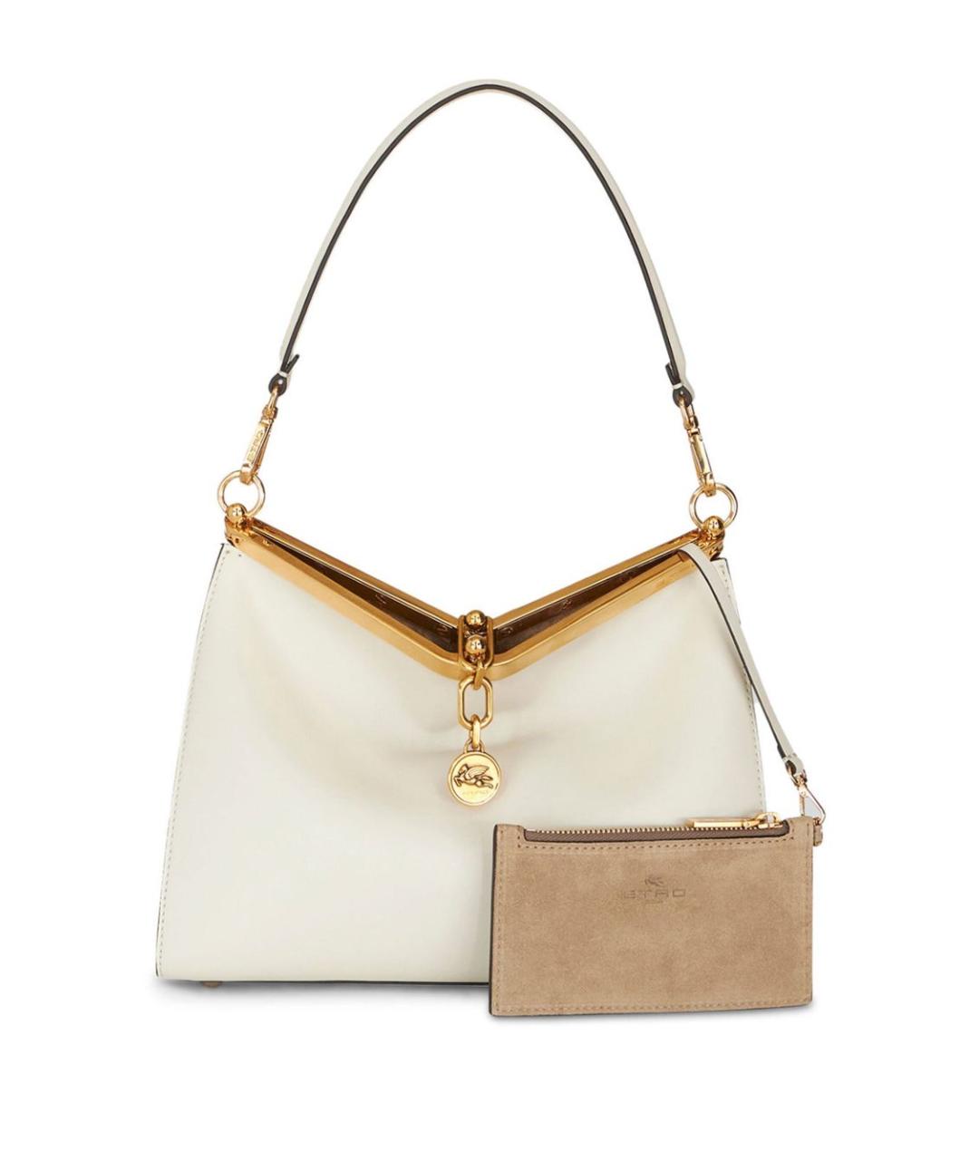 ETRO Белая кожаная сумка тоут, фото 4