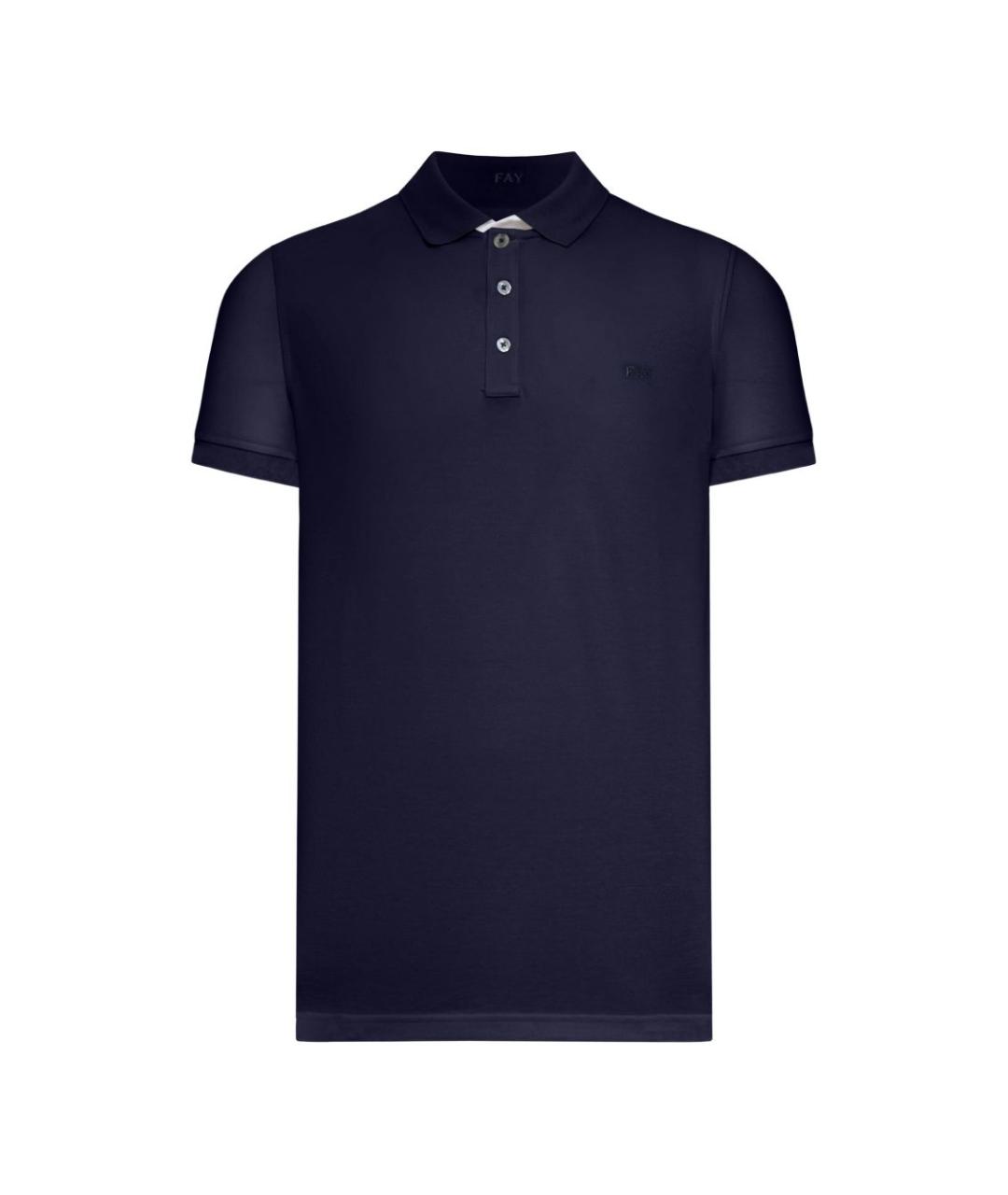 FAY Темно-синяя хлопковая футболка, фото 1