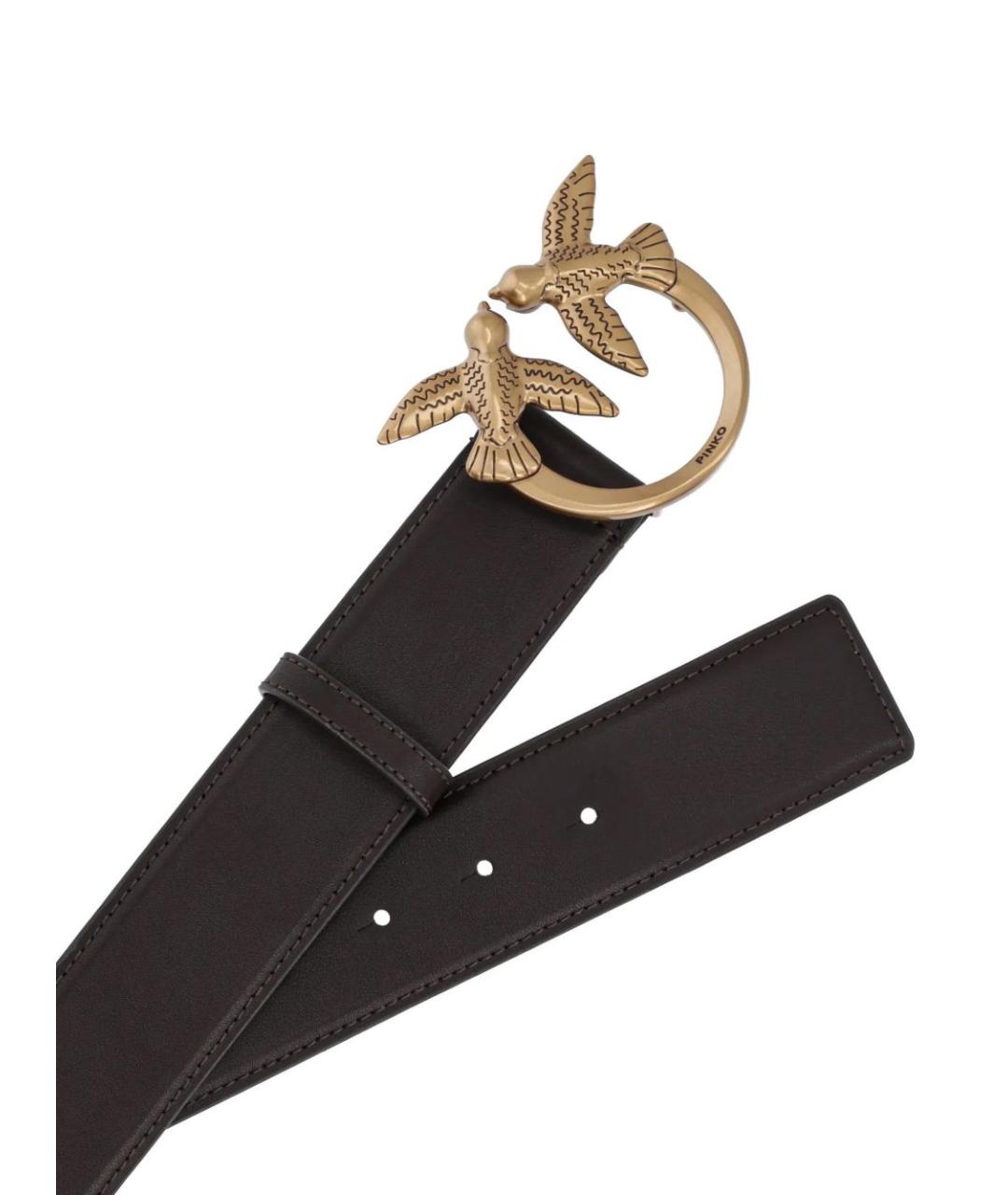 PINKO Коричневый кожаный ремень, фото 2