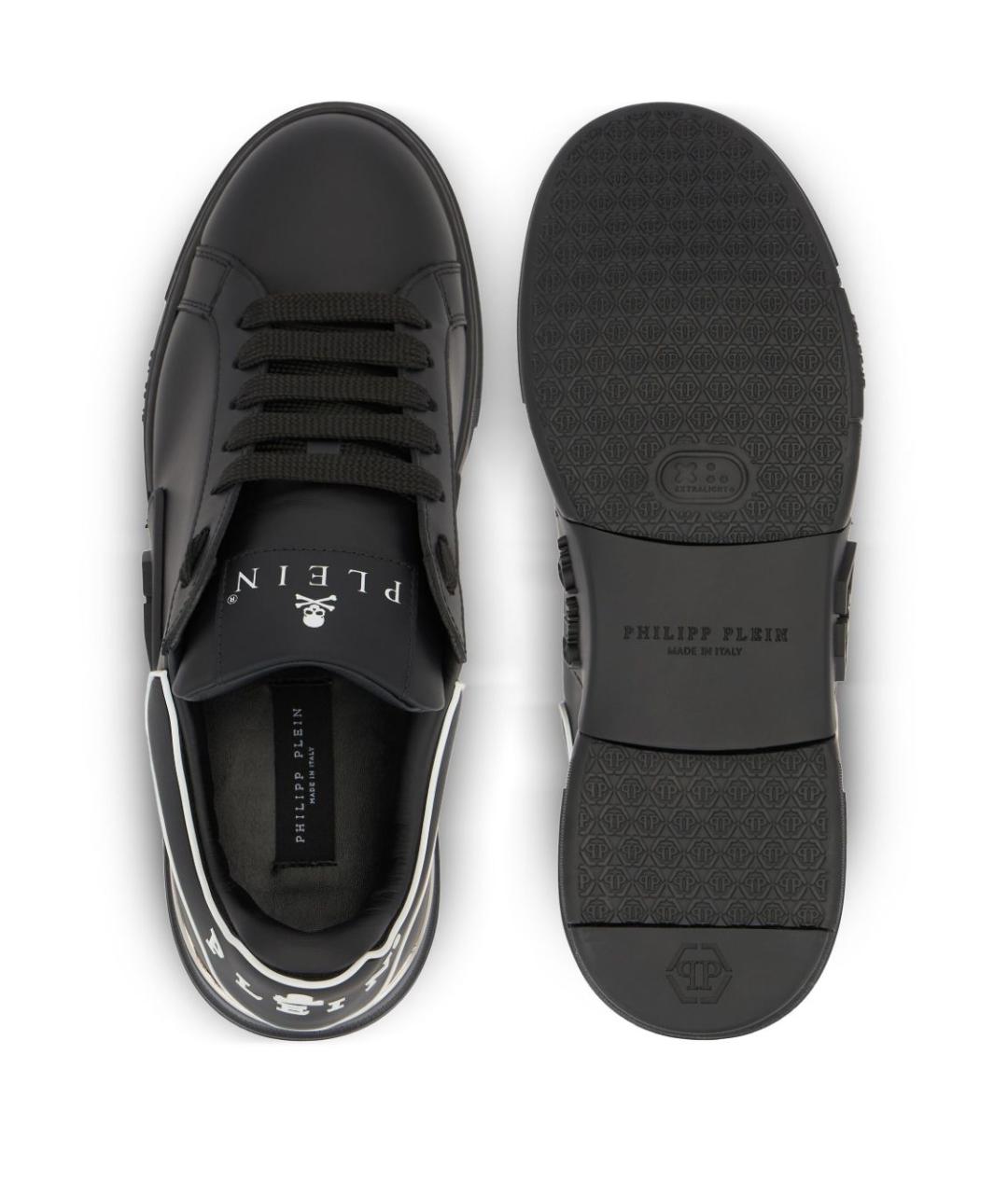 PHILIPP PLEIN Черные низкие кроссовки / кеды, фото 4