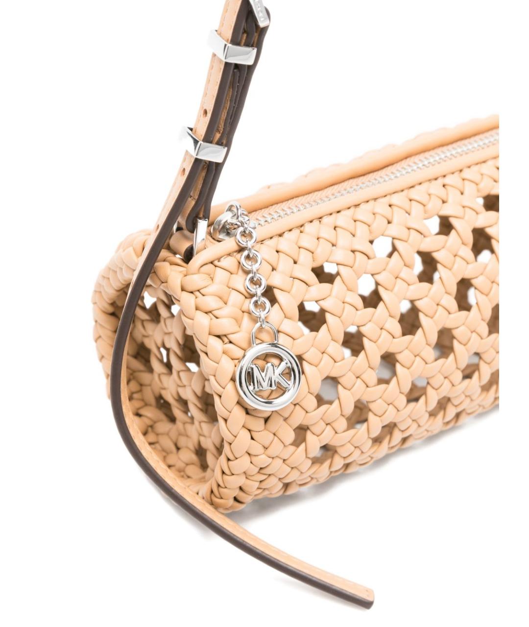 MICHAEL KORS Бежевая пелетеная сумка через плечо, фото 4