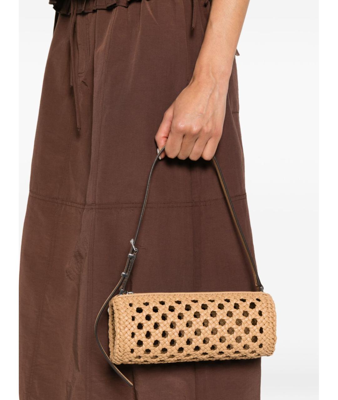 MICHAEL KORS Бежевая пелетеная сумка через плечо, фото 3