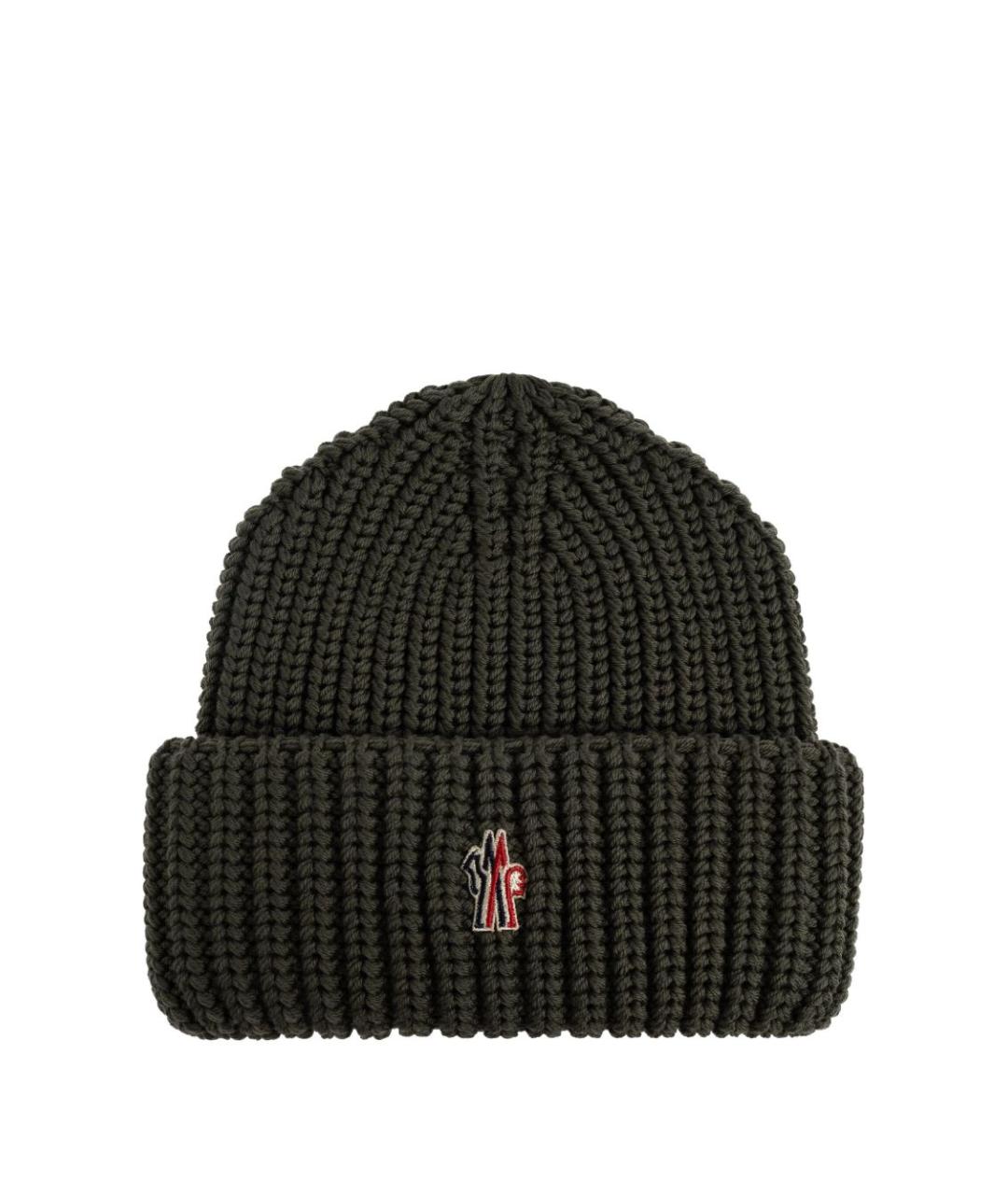 MONCLER GRENOBLE Хаки шерстяная шапка, фото 1