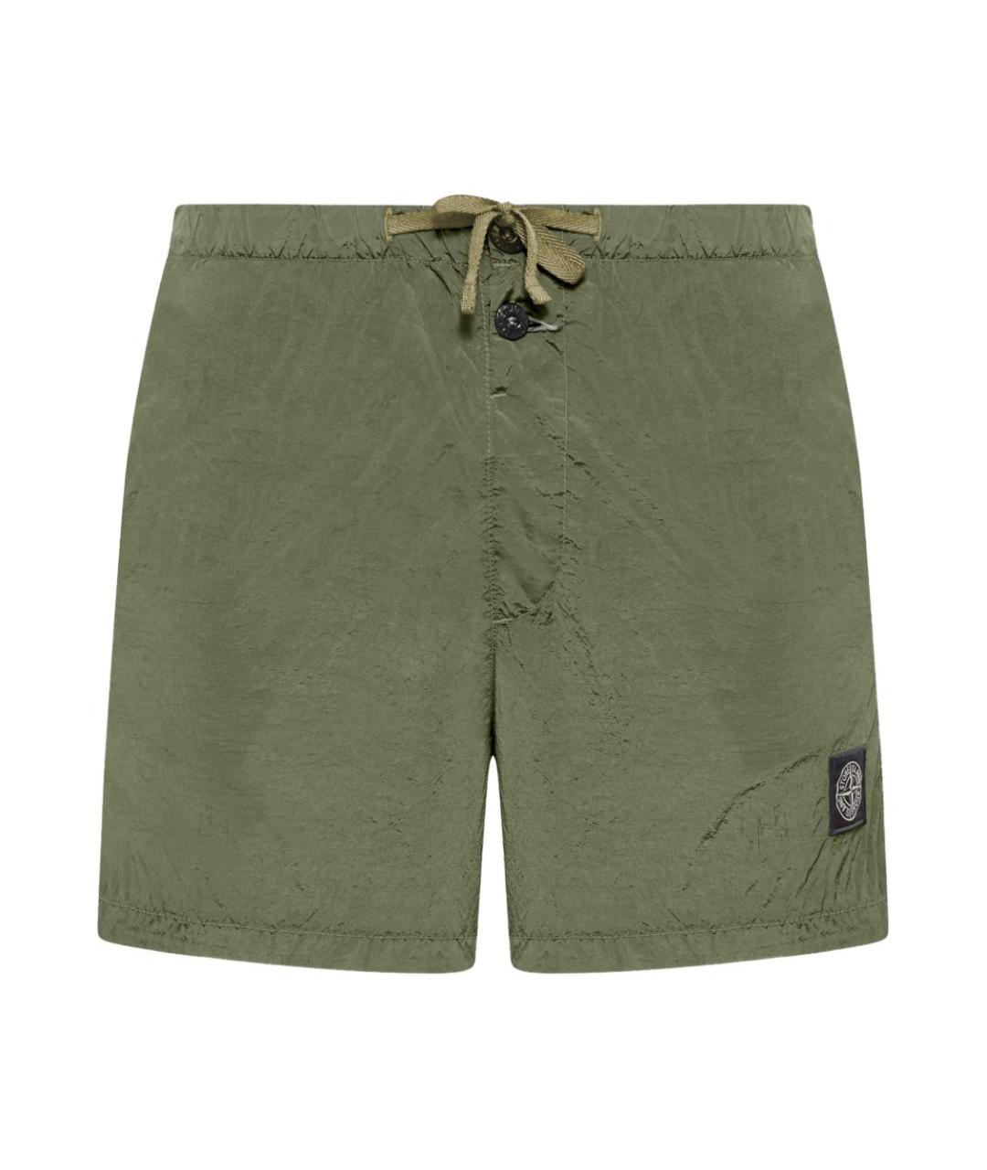 STONE ISLAND Хаки полиэстеровые шорты, фото 1