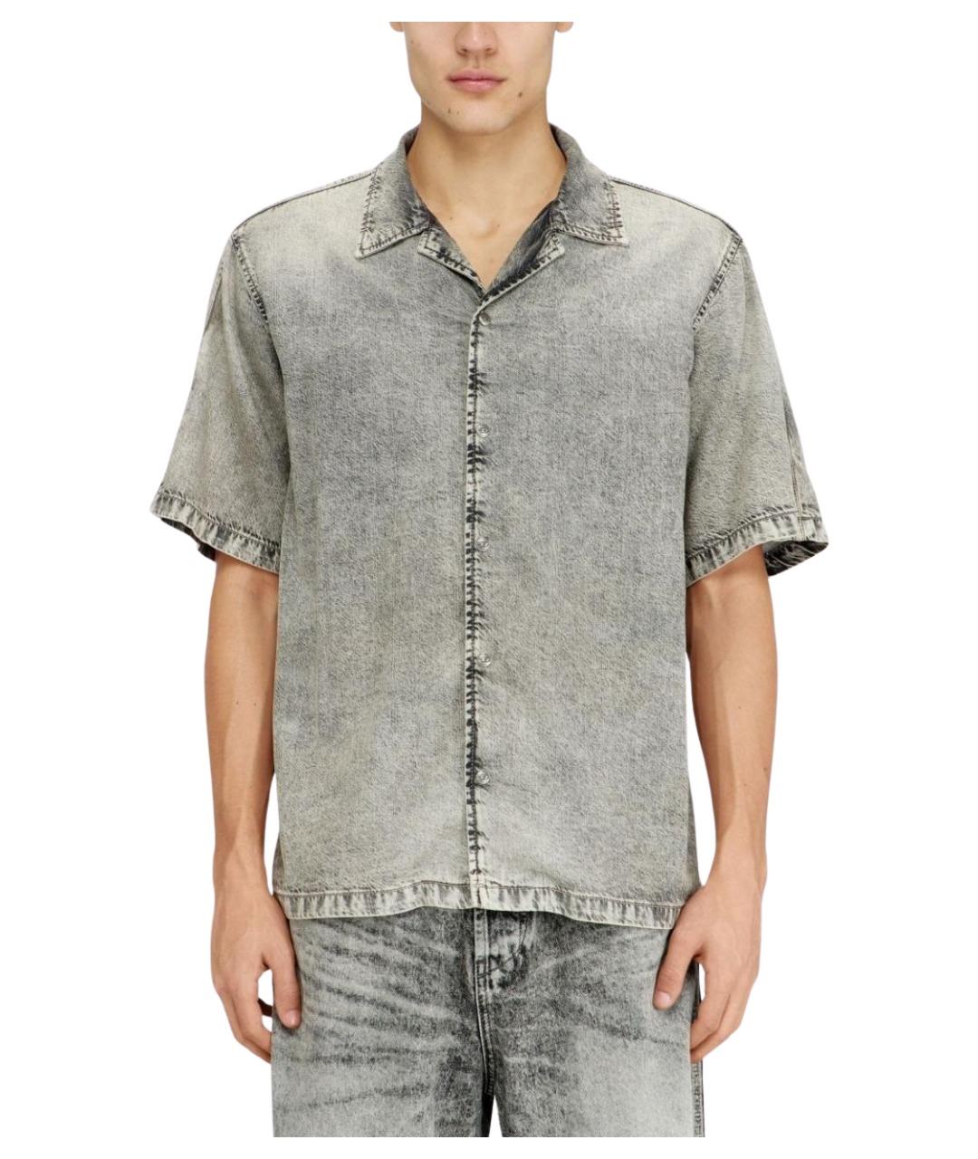 DIESEL Серая хлопковая классическая рубашка, фото 2