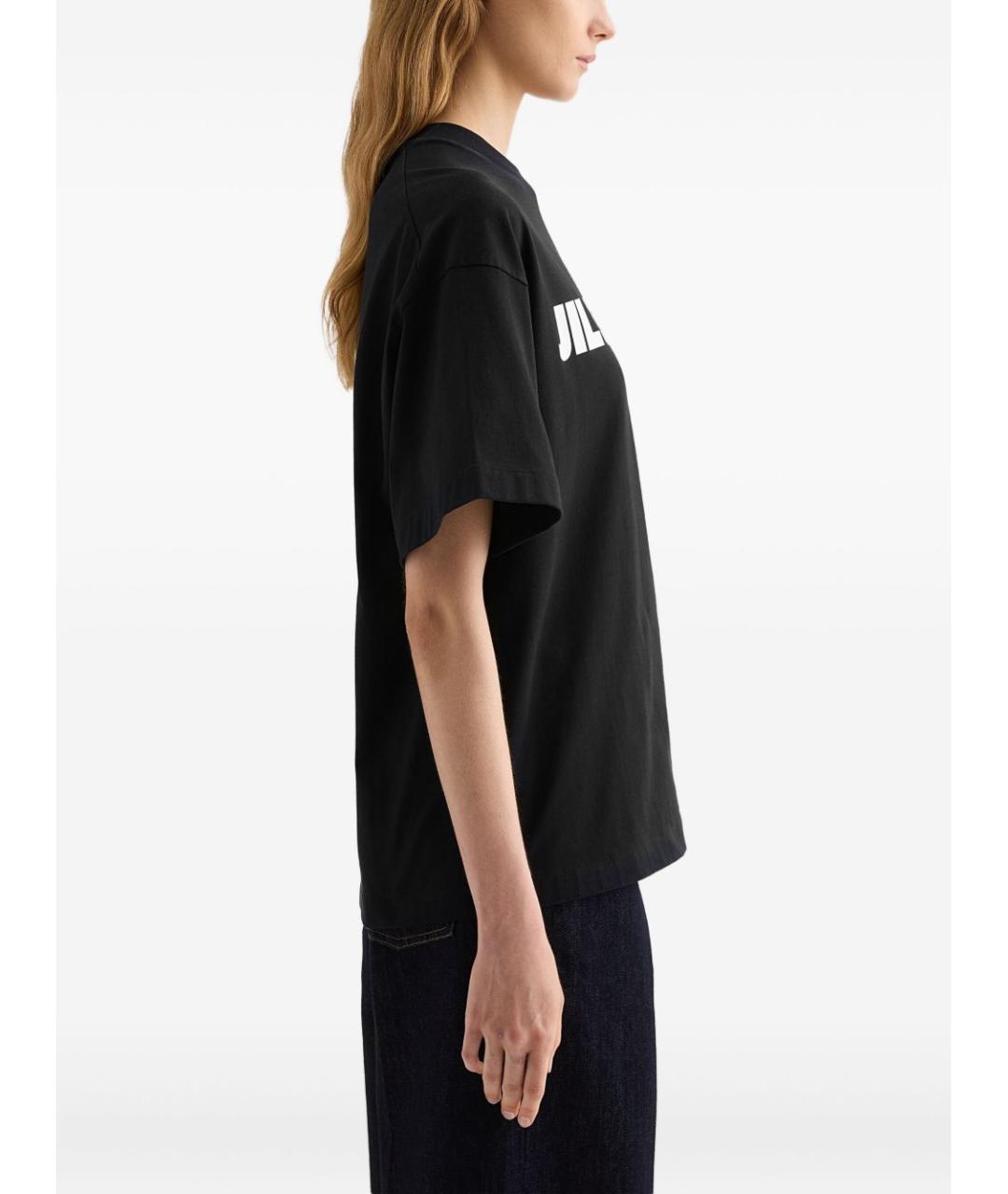 JIL SANDER Черная хлопковая футболка, фото 2