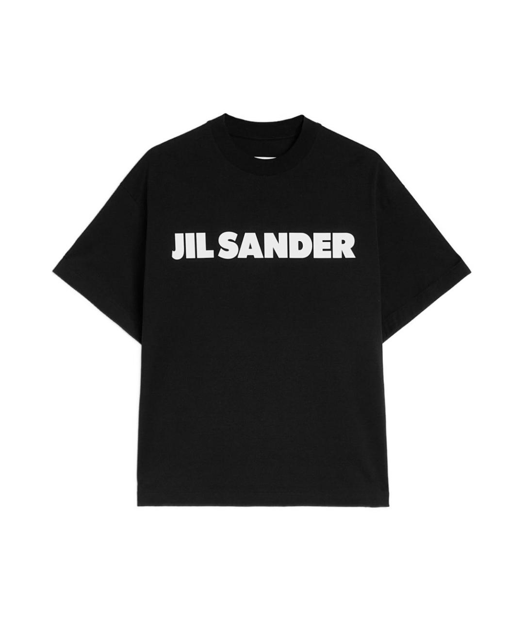 JIL SANDER Черная хлопковая футболка, фото 1