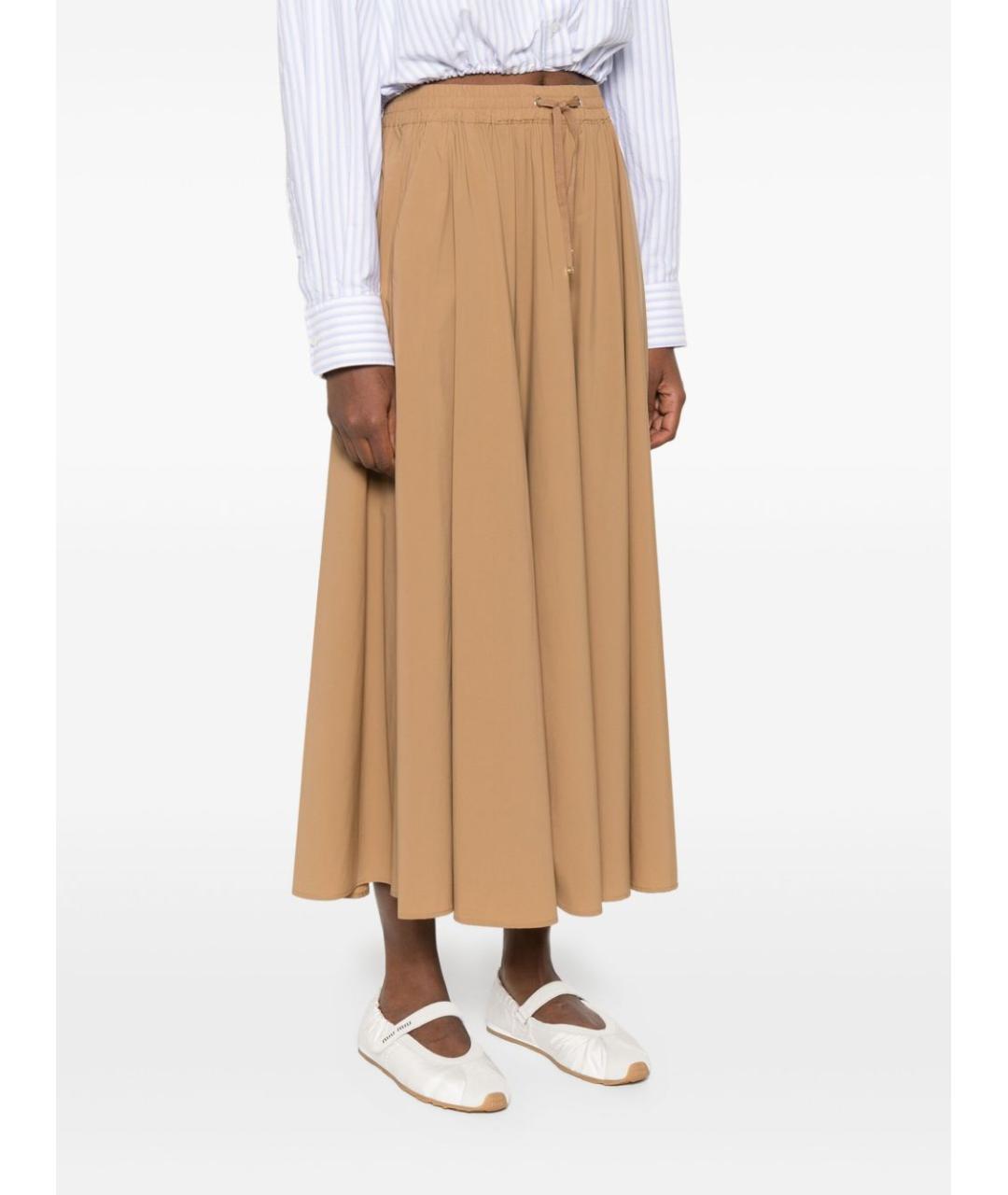 HERNO Бежевая полиамидовая юбка макси, фото 4