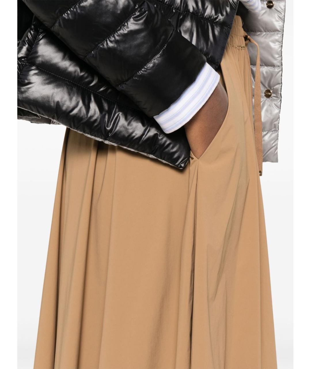 HERNO Бежевая полиамидовая юбка макси, фото 2