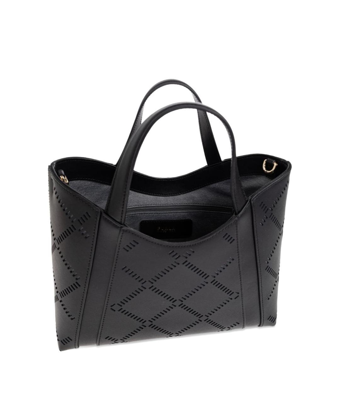 FURLA Черная кожаная сумка тоут, фото 6