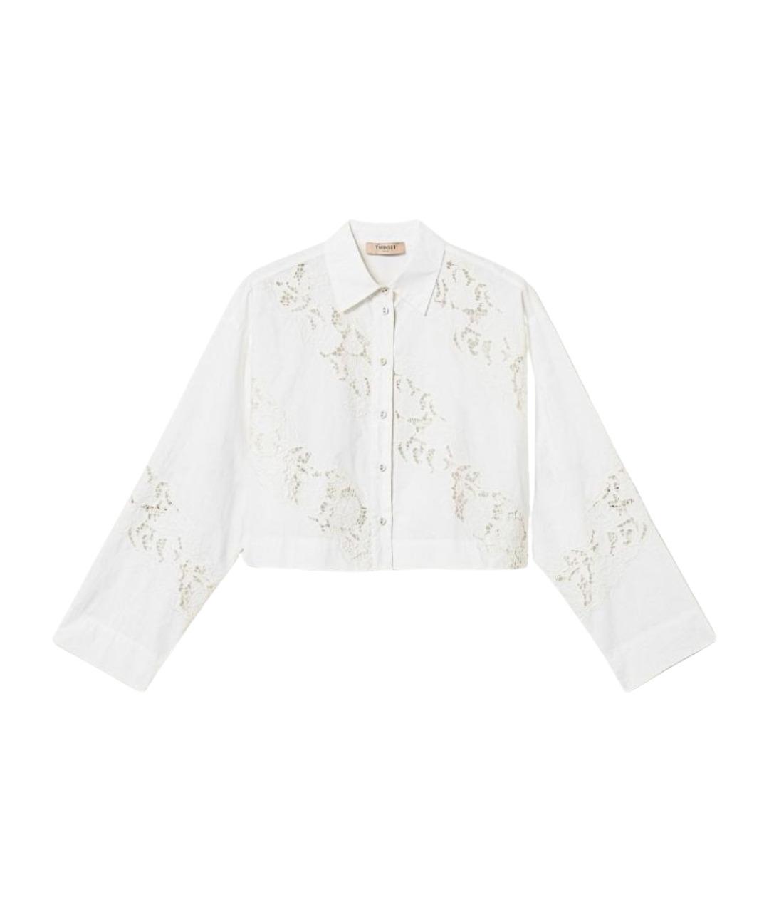 TWIN-SET Белая хлопковая рубашка, фото 1