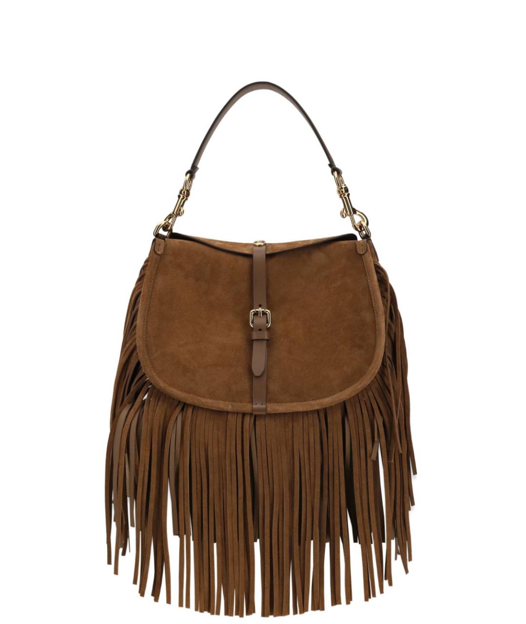 ETRO Коричневая замшевая сумка через плечо, фото 1