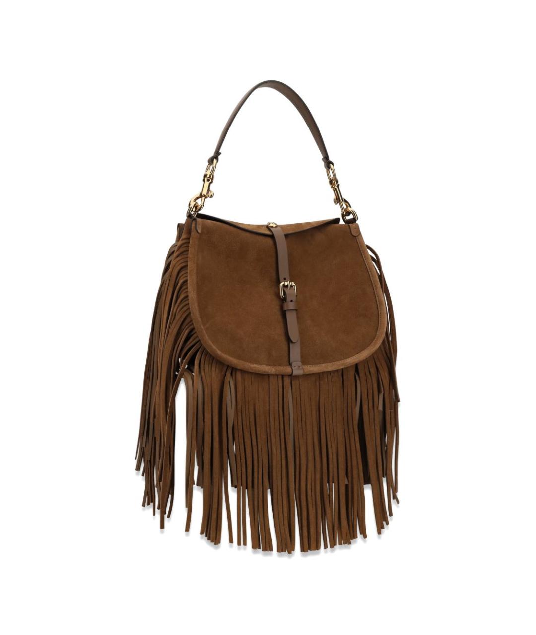 ETRO Коричневая замшевая сумка через плечо, фото 4