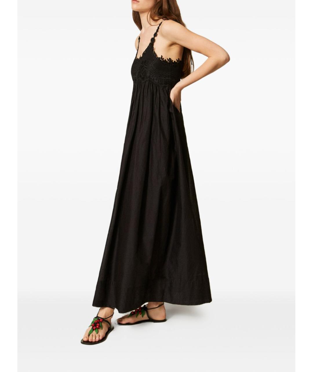 TWIN-SET Черное повседневное платье, фото 4