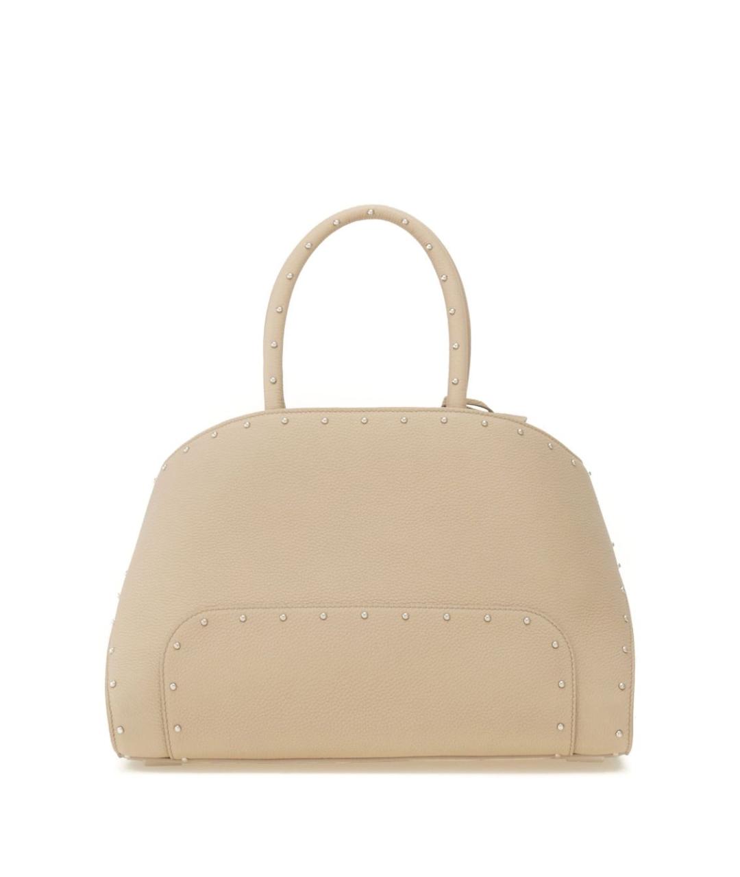 FERRAGAMO Бежевая кожаная сумка тоут, фото 4