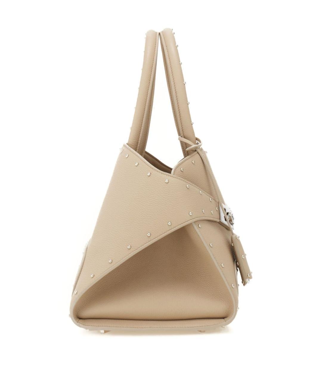 FERRAGAMO Бежевая кожаная сумка тоут, фото 6