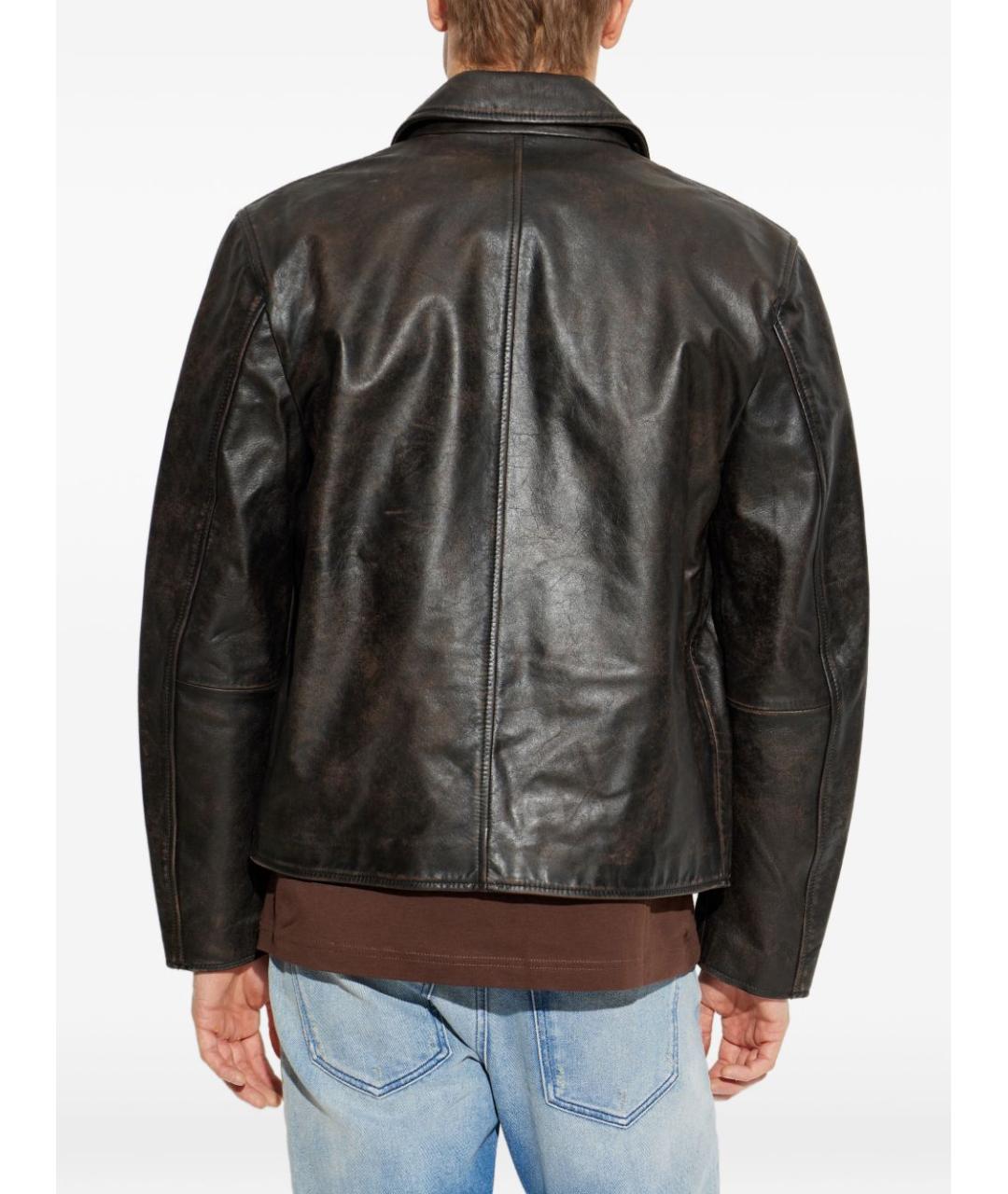 DIESEL Коричневая кожаная куртка, фото 3