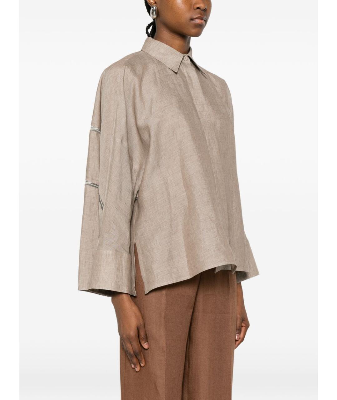 FABIANA FILIPPI Бежевая льняная рубашка, фото 3