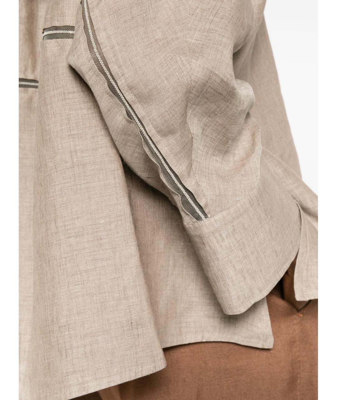 FABIANA FILIPPI Бежевая льняная рубашка, фото 4