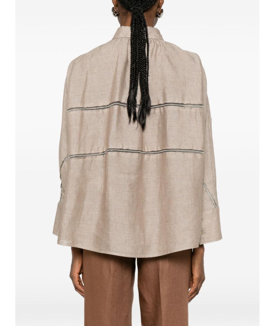 FABIANA FILIPPI Бежевая льняная рубашка, фото 5