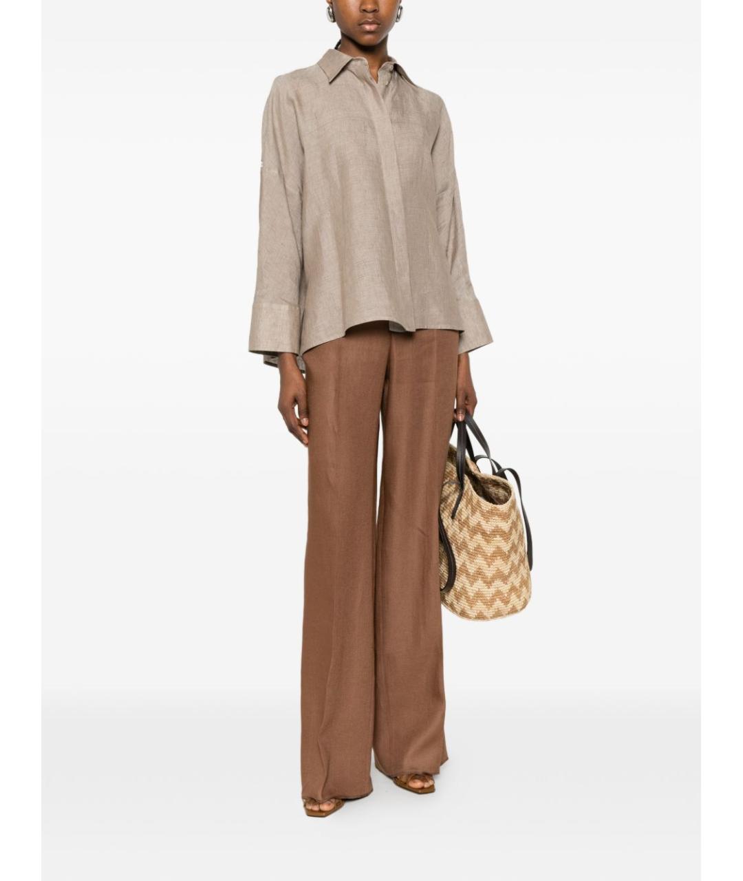 FABIANA FILIPPI Бежевая льняная рубашка, фото 2