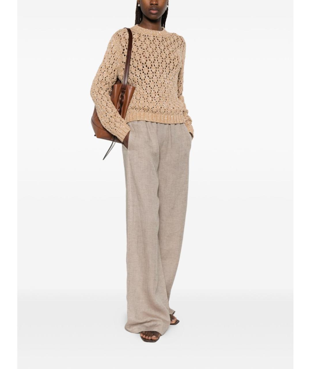 FABIANA FILIPPI Серые льняные брюки широкие, фото 3