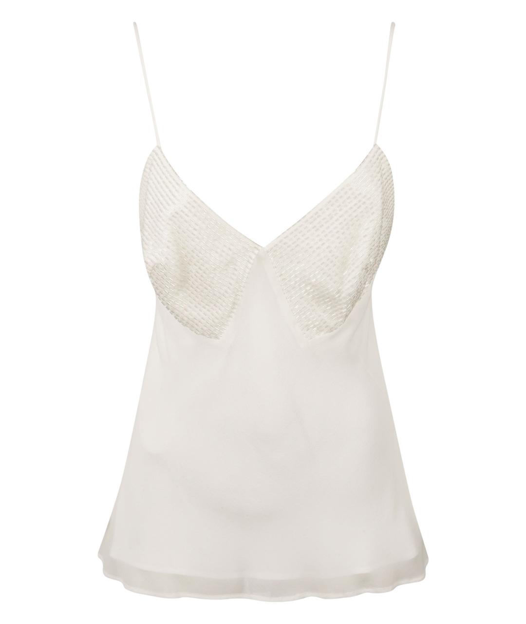 MAX MARA Белая шелковая майка, фото 2