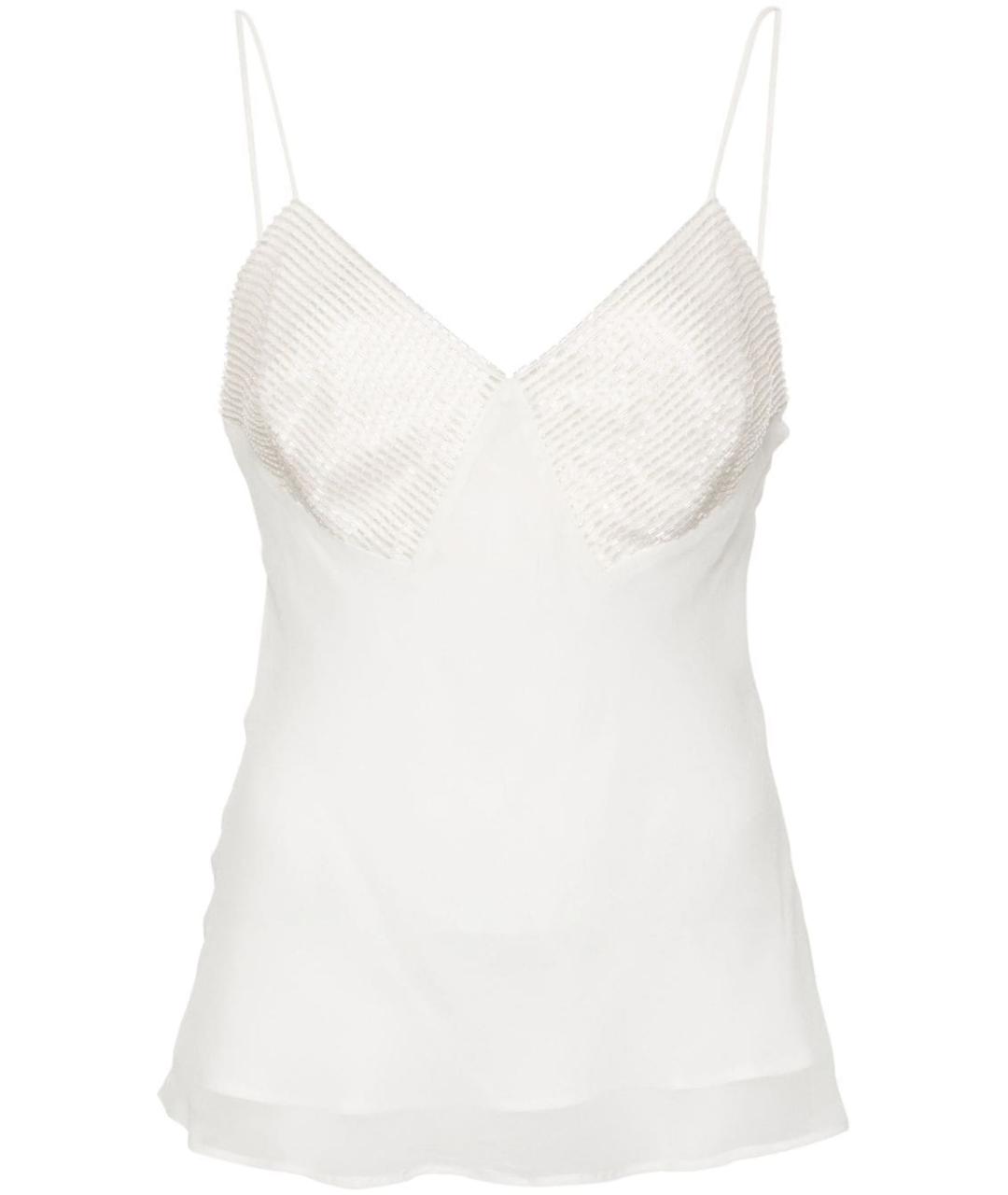 MAX MARA Белая шелковая майка, фото 1