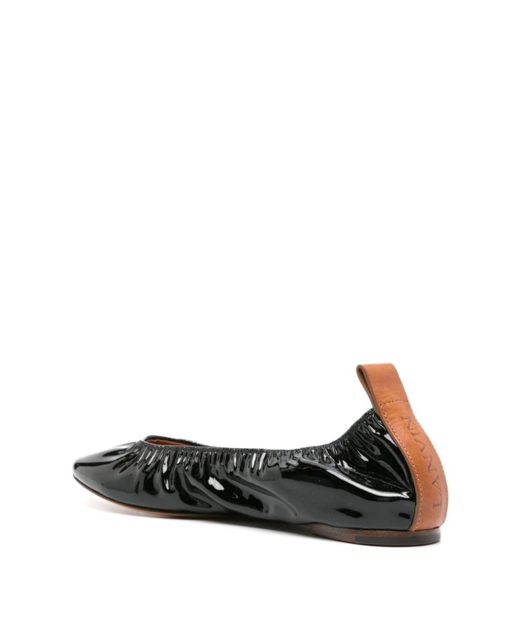 LANVIN Черные кожаные балетки, фото 3