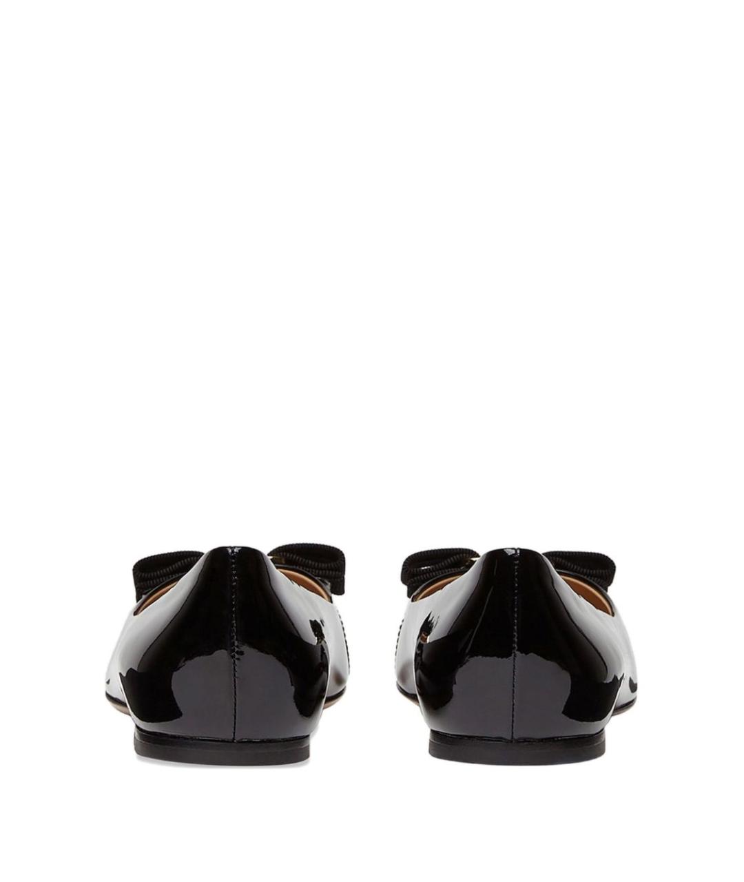 FERRAGAMO Черные кожаные балетки, фото 3