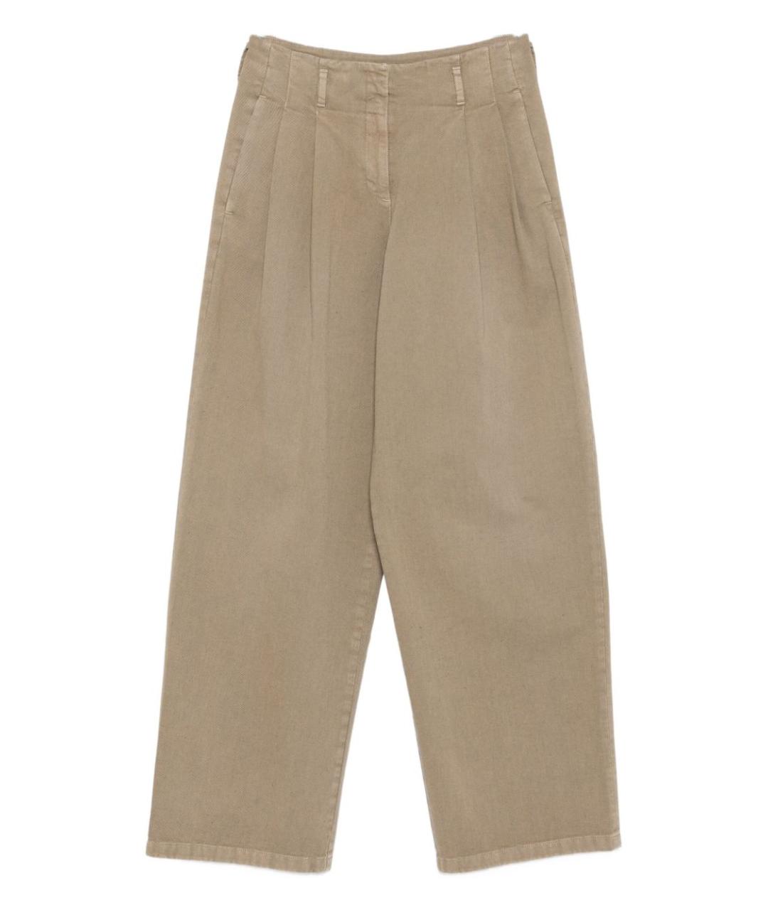 GOLDEN GOOSE DELUXE BRAND Бежевые хлопковые прямые брюки, фото 1